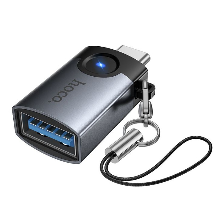 Adapter OTG USB C to USB A Hoco 3A UA46C graphite
