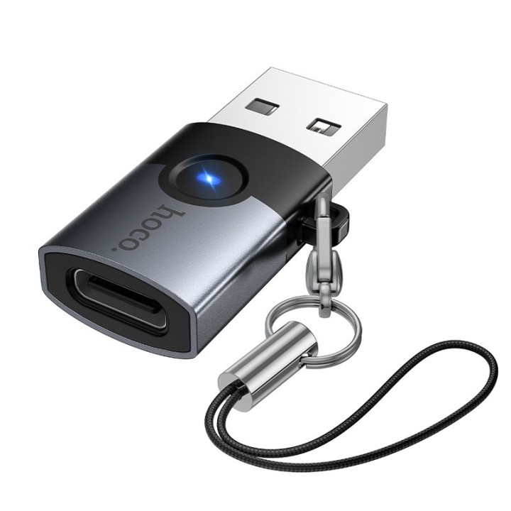 Adapter OTG USB A to USB C Hoco UA46B graphite