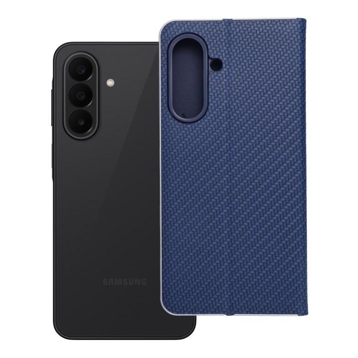 Чехол с клапаном для Samsung A27 Luna Book Carbon синий