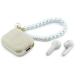 Wireless in-ear headphones GUESS TWS Pearl Strap GUE005326 beige