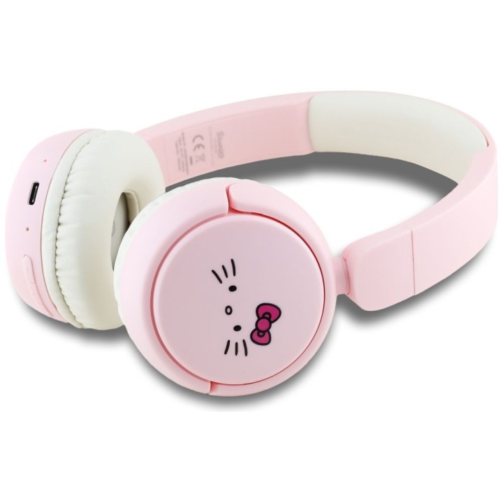 Słuchawki bezprzewodowe nauszne Hello Kitty Face Logo Hel000163 różowe