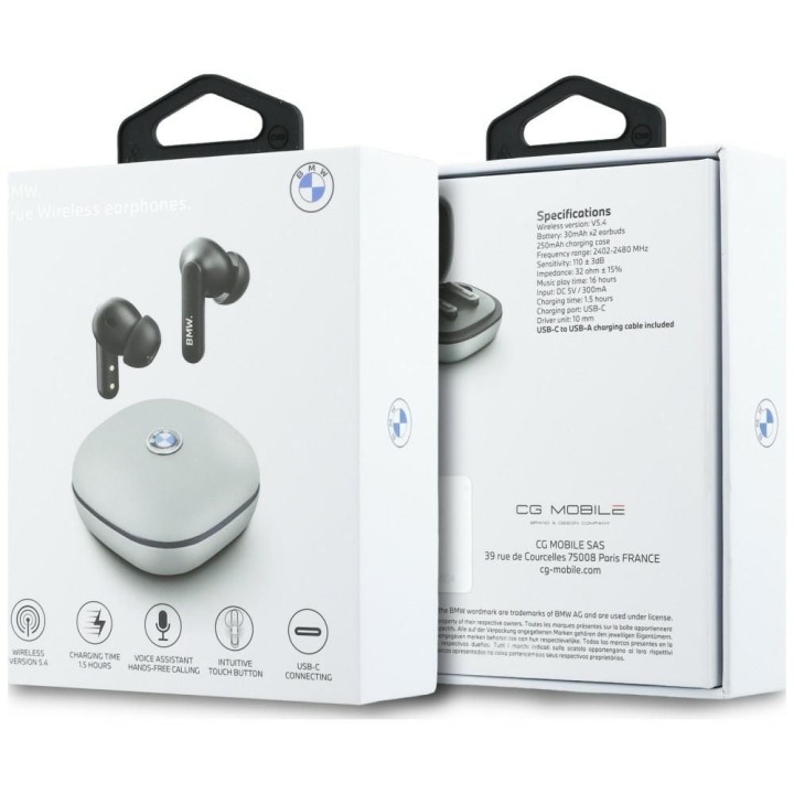 Wireless in-ear headphones ENC BMW TWS Leather Metal Logo BMW001140 taupe