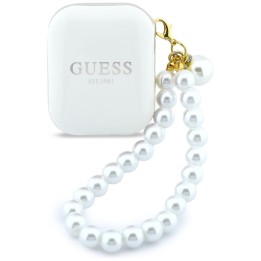 Słuchawki bezprzewodowe douszne GUESS TWS Pearl Strap GUE005327 białe