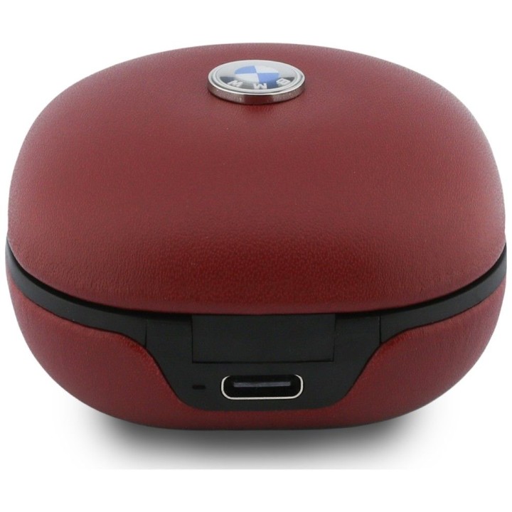Wireless in-ear headphones ENC BMW TWS Leather Metal Logo BMW001139 red