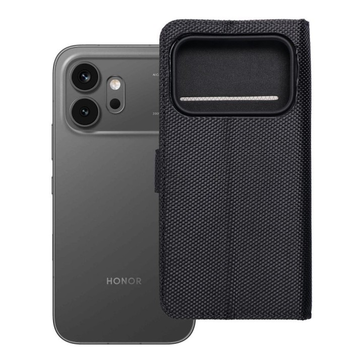Чехол с клапаном для Honor 600 4Card RFID противокражные tech fabric черный