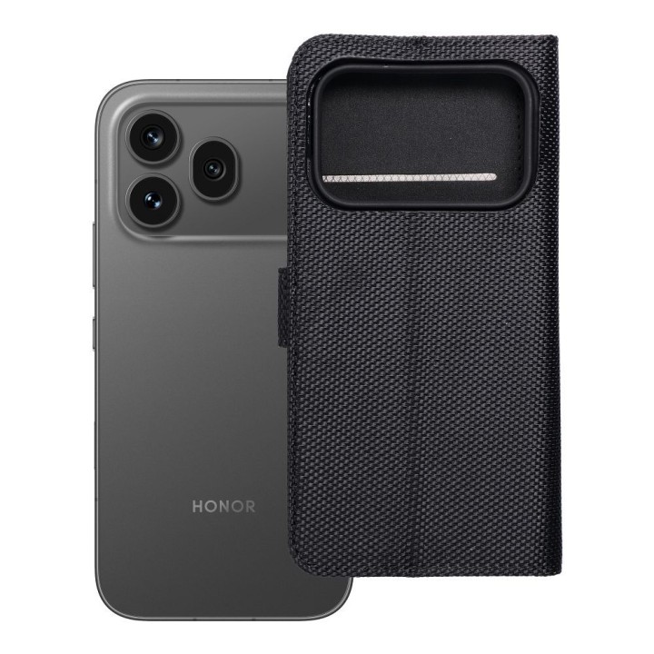 Flip case for Honor 600 PRO 4Card RFID anti-theft tech fabric black