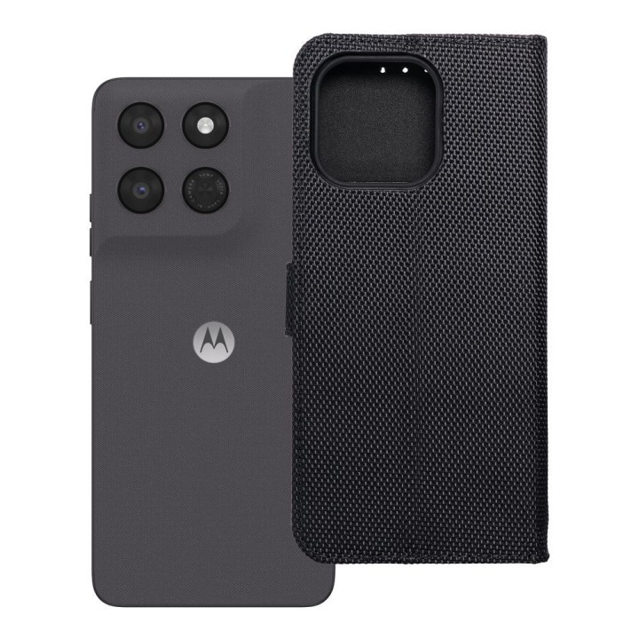 Flip case for Motorola G37 4Card RFID anti-theft tech fabric black