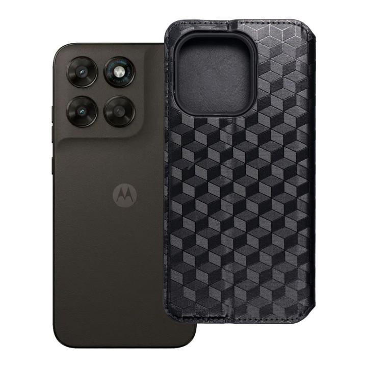 Чохол з клапаном для Motorola G67 / G77 Cubic Book чорний
