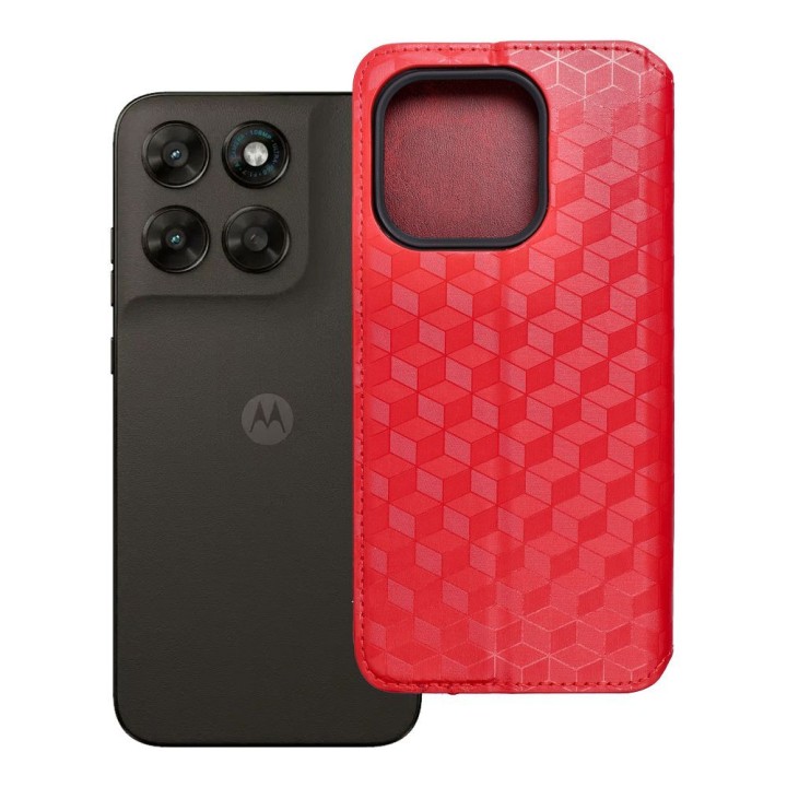 Чохол з клапаном для Motorola G67 / G77 Cubic Book червоний