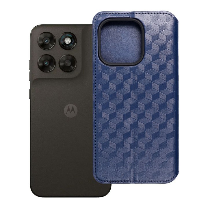 Flip case for Motorola G67 / G77 Cubic Book blue
