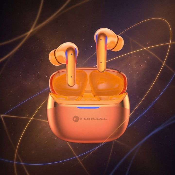 Wireless in-ear headphones TWS Forcell F-Audio Pulse Pro ANC + ENC gold 0INT