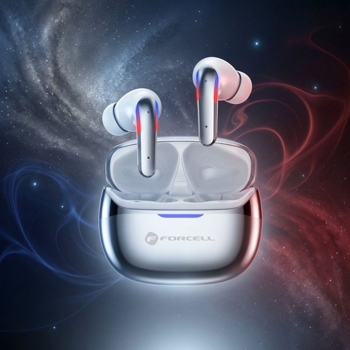 Бездротові навушники-вкладиші TWS Forcell F-Audio Pulse Pro ANC + ENC сріблясті 0INT