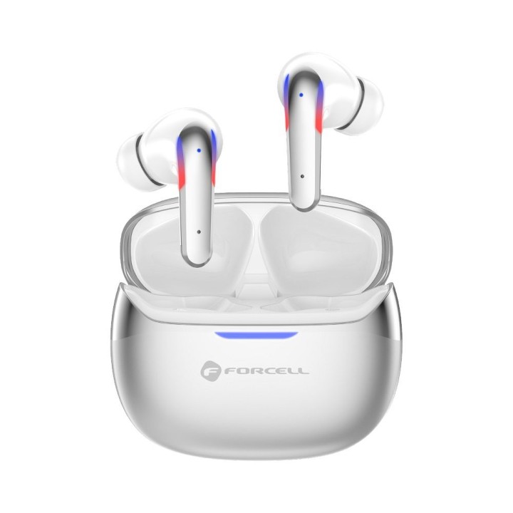 Wireless in-ear headphones TWS Forcell F-Audio Pulse Pro ANC + ENC silver 0INT