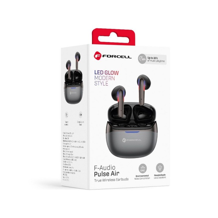 Wireless in-ear headphones TWS Forcell F-Audio Pulse Air ENC black 0INT