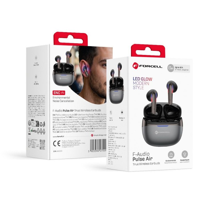 Бездротові навушники-вкладиші TWS Forcell F-Audio Pulse Air ENC чорні 0INT