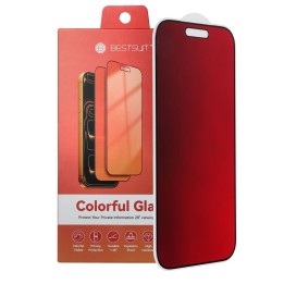 Гибридное стекло 5D для iPhone 17 PRO MAX Bestsuit Flexible Colorfull Privacy 180 маджента