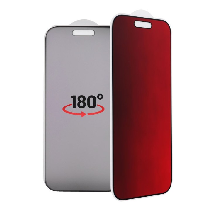Гібридне скло 5D для iPhone 17 PRO Bestsuit Flexible Colorfull Privacy 180 маджента