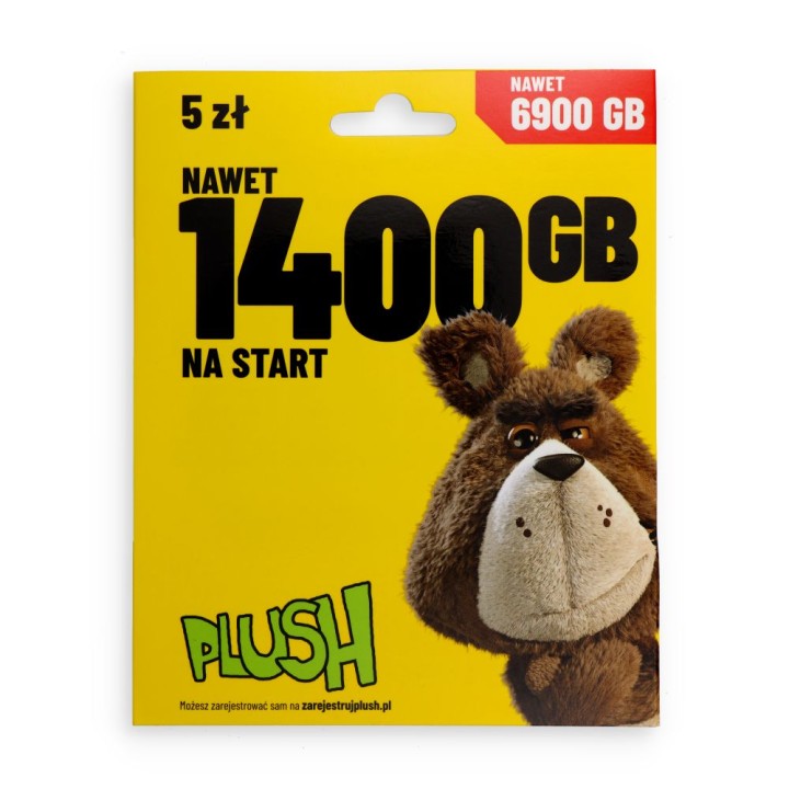 SIM starter card PLUSH 5 zł Internet Kompleksowy Bis