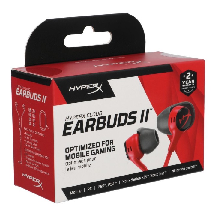 Проводные наушники-вкладыши Jack 3,5 mm HyperX Cloud Earbuds 2 1,2 m красные