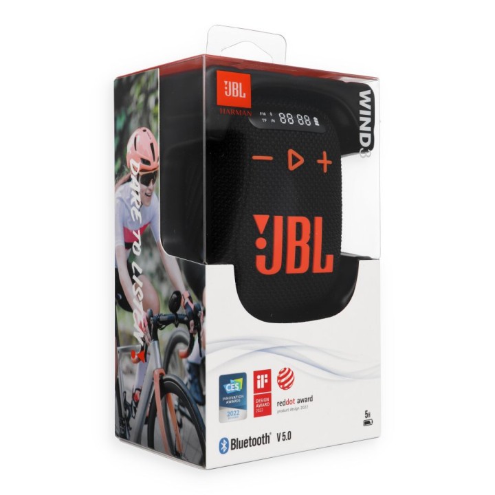 Бездротова колонка JBL Wind 3 з тримачем на кермо чорно-помаранчева