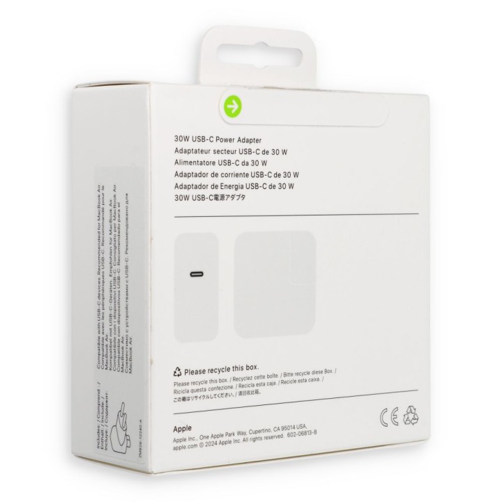 Оригінальний мережевий зарядний пристрій Apple MW2G3ZM/A тип C 30W білий блістер
