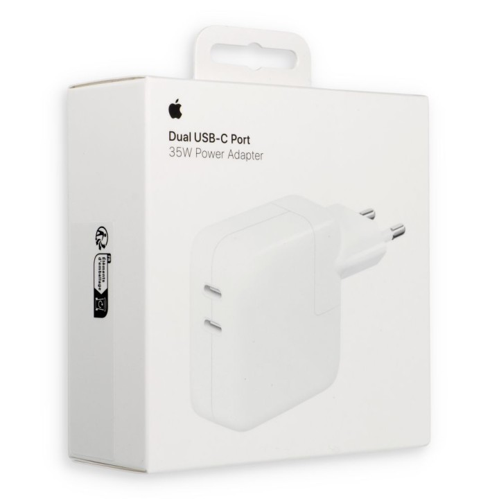 Оригинальное сетевое зарядное устройство Apple MW2K3ZM/A 2x тип C 35W белое блистер