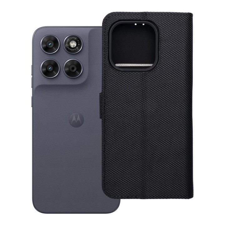 Чохол з клапаном для Motorola G67 / G77 4Card RFID протикрадіжні tech fabric чорний