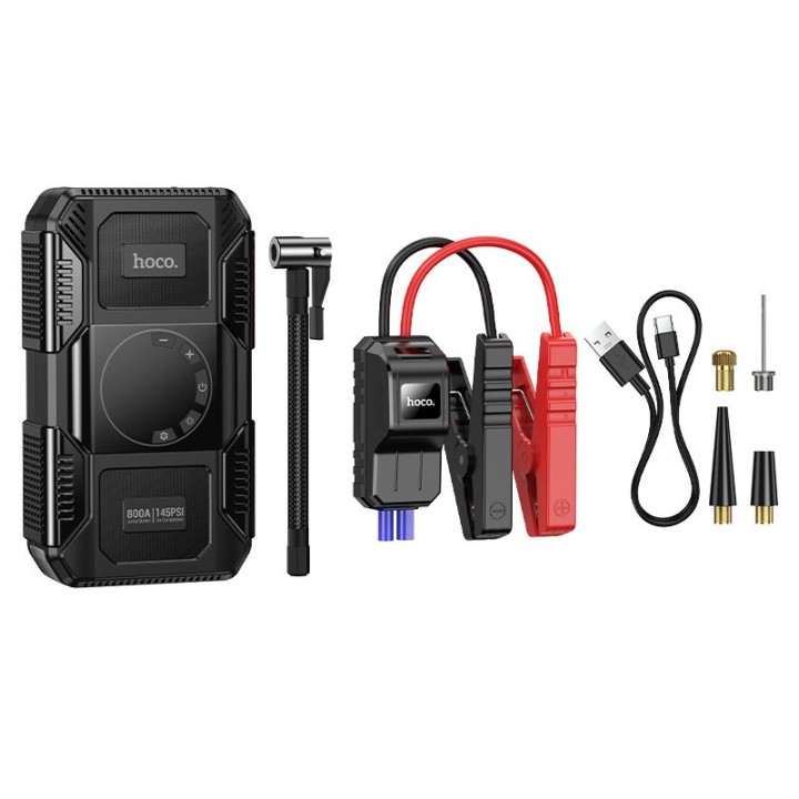 Power bank 8000 mAh 2,4A 18W with car jump-start function and pump Hoco QS6 black