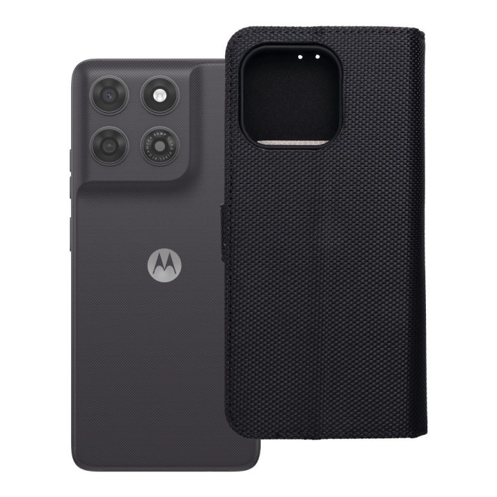 Flip case for Motorola G37 POWER 4Card RFID anti-theft tech fabric black