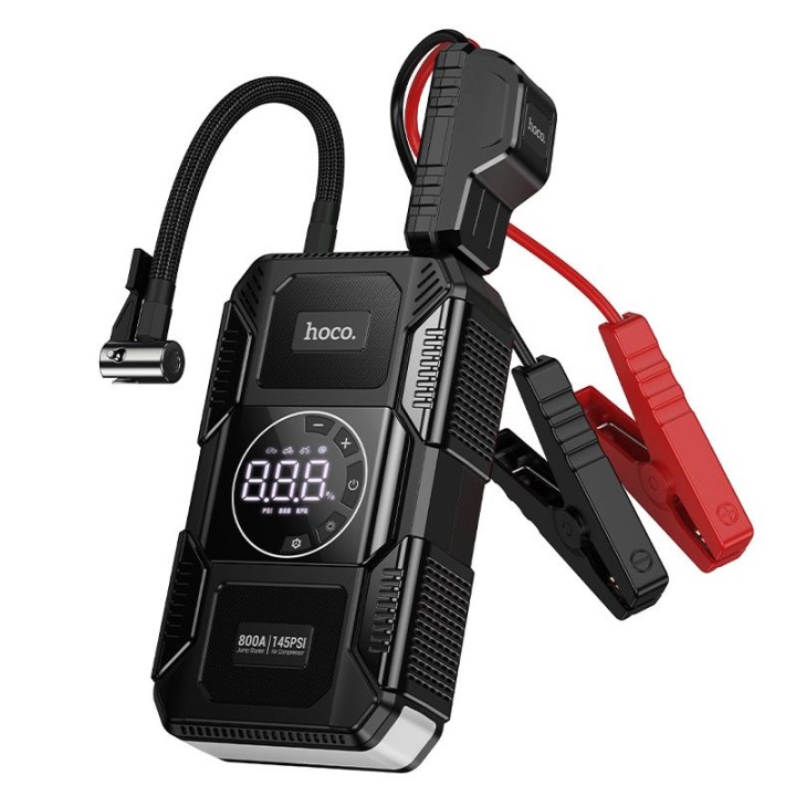 Power bank 8000 mAh 2,4A 18W with car jump-start function and pump Hoco QS6 black