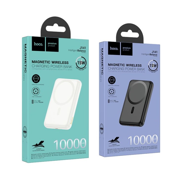 Повербанк сумісний з MagSafe Hoco 10000 mAh QC PD 2A 20W J141 білий