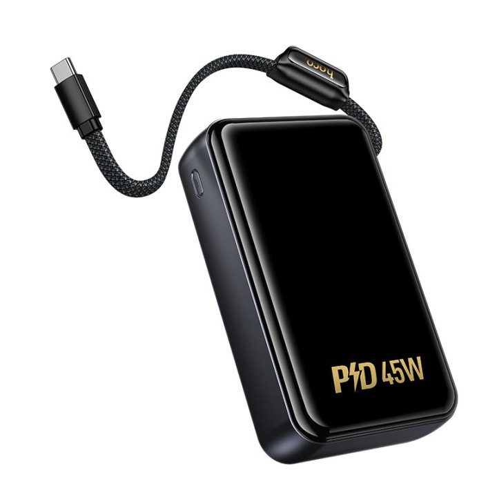 Powerbank 20000 mAh PD QC 2A 45W z wbudowanym kablem USB C Hoco Q54 biały
