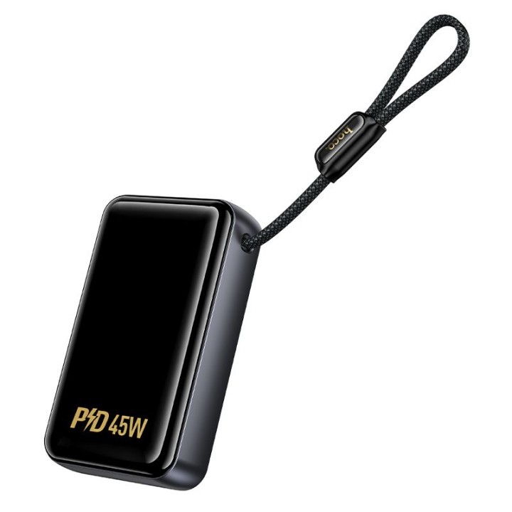 Повербанк 20000 mAh PD QC 2A 45W з вбудованим кабелем USB C Hoco Q54 білий