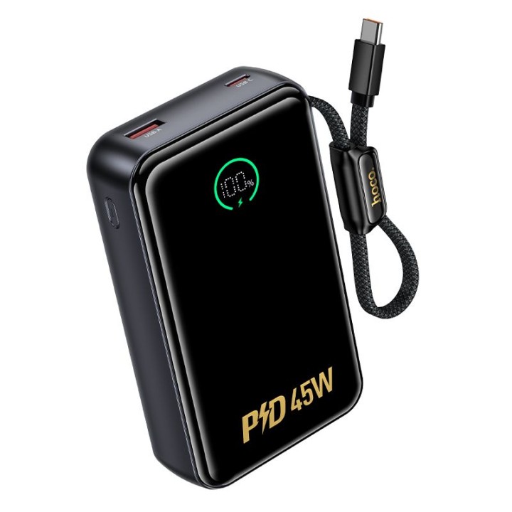 Powerbank 20000 mAh PD QC 2A 45W z wbudowanym kablem USB C Hoco Q54 biały