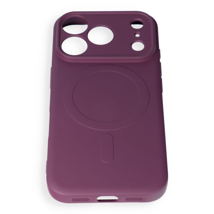 Etui na iPhone 18 Pro / 17 Pro Silicone Mag Cover zgodne z MagSafe (camera protection) burgundowy