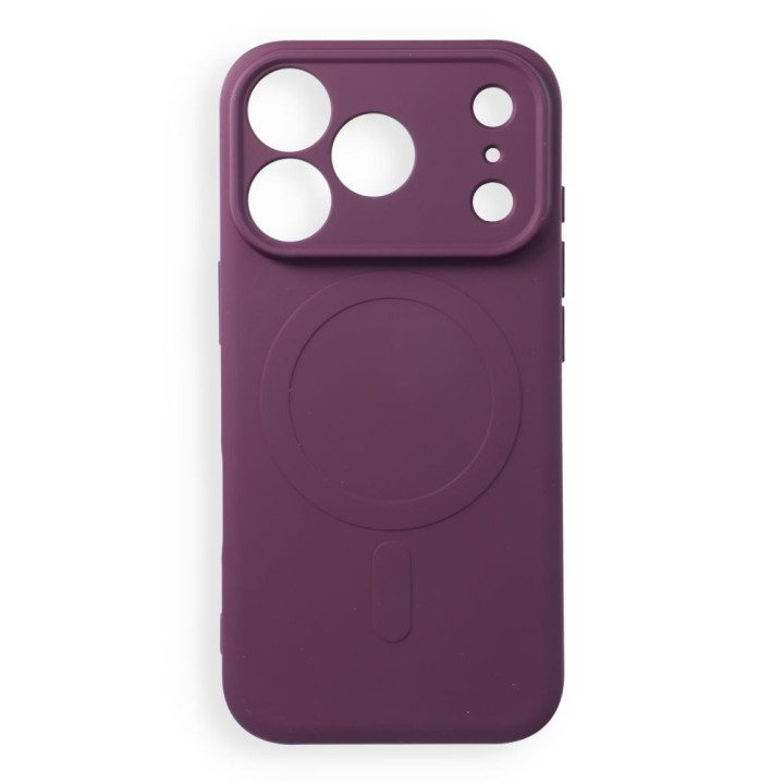 Case for iPhone 18 Pro / 17 Pro Silicone Mag Cover MagSafe compatible (camera protection) burgundy