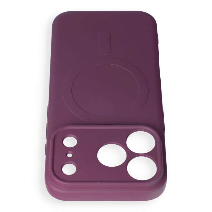 Case for iPhone 18 Pro / 17 Pro Silicone Mag Cover MagSafe compatible (camera protection) burgundy
