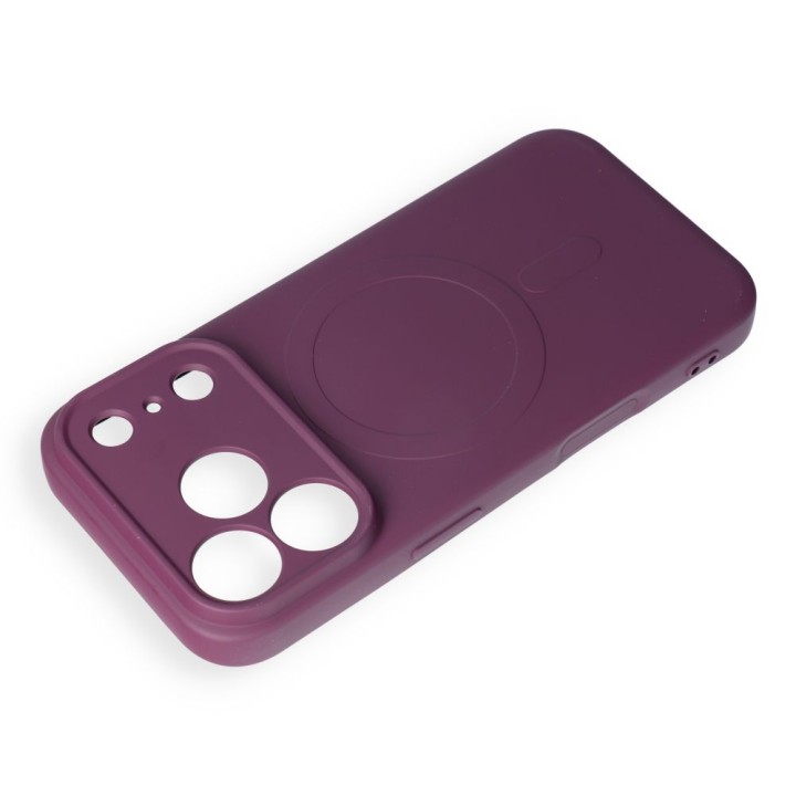 Etui na iPhone 18 Pro / 17 Pro Silicone Mag Cover zgodne z MagSafe (camera protection) burgundowy