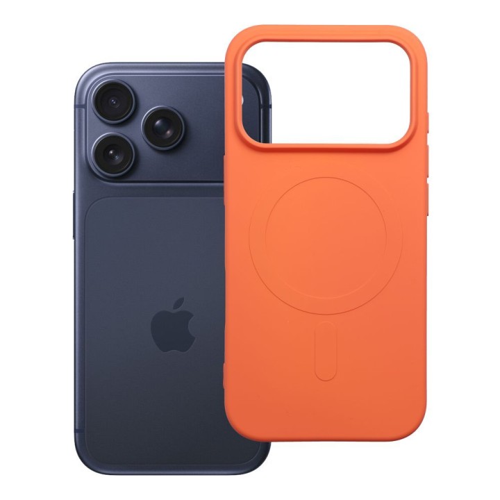 Case for iPhone 18 Pro / 17 Pro Silicone Mag Cover MagSafe compatible (big hole) orange