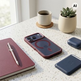 Case for iPhone 18 Pro / 17 Pro Color Edge Mag Cover MagSafe compatible dark cherry