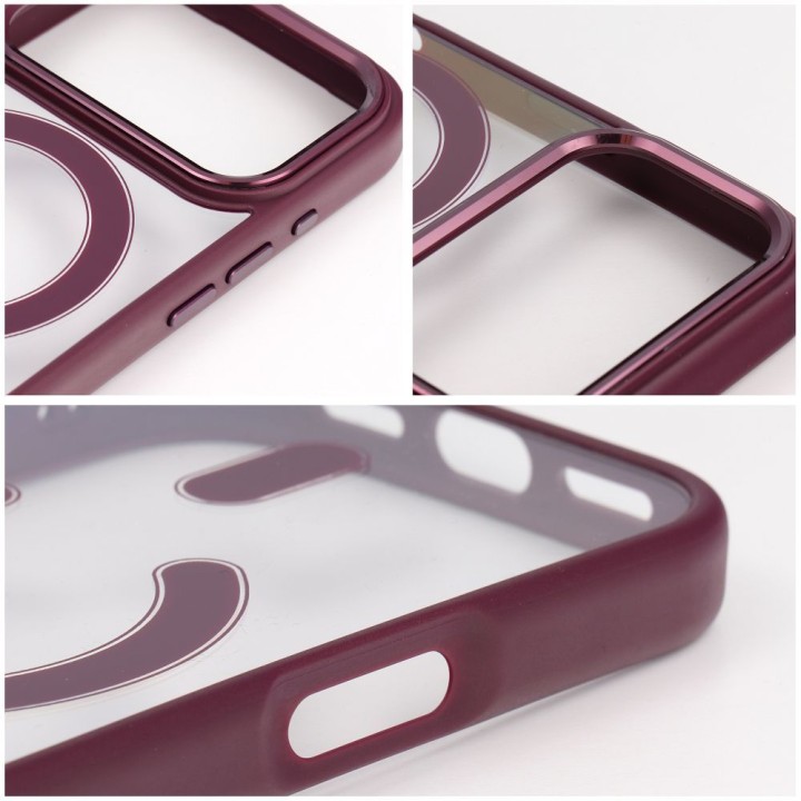 Case for iPhone 18 Pro / 17 Pro Color Edge Mag Cover MagSafe compatible dark cherry