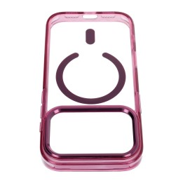 Case for iPhone 18 Pro / 17 Pro Frame Clear Hybrid Mag Cover MagSafe compatible burgundy