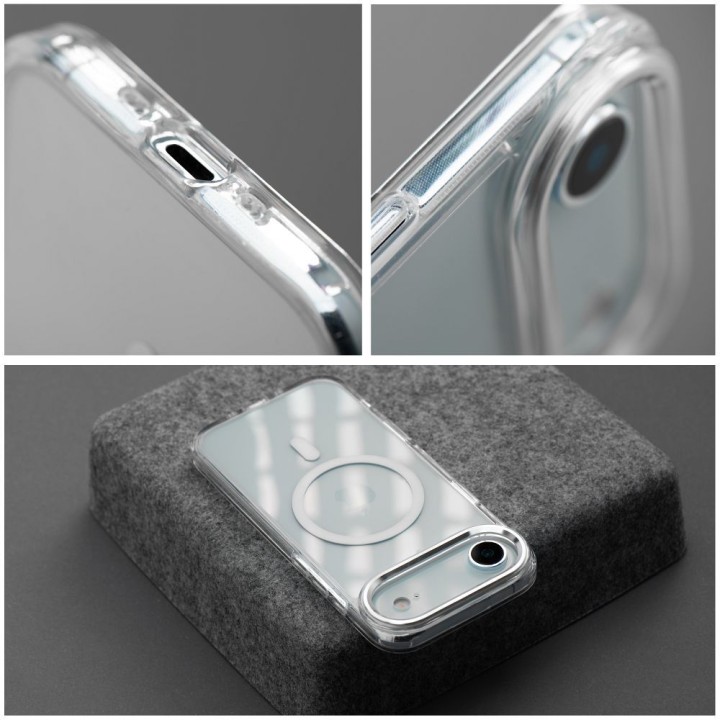 Case for iPhone 18 Pro / 17 Pro Frame Clear Hybrid Mag Cover MagSafe compatible transparent