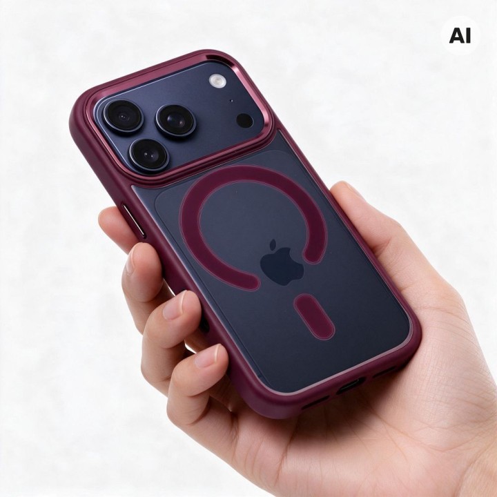 Чохол для iPhone 18 Pro / 17 Pro Color Edge Mag Cover сумісний з MagSafe темно-вишневий