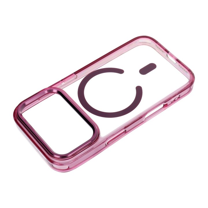 Case for iPhone 18 Pro / 17 Pro Frame Clear Hybrid Mag Cover MagSafe compatible burgundy