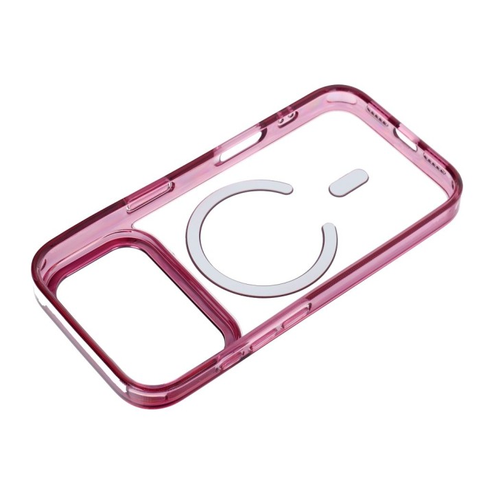 Etui na iPhone 18 Pro / 17 Pro Frame Clear Hybrid Mag Cover zgodny z MagSafe burgundowy