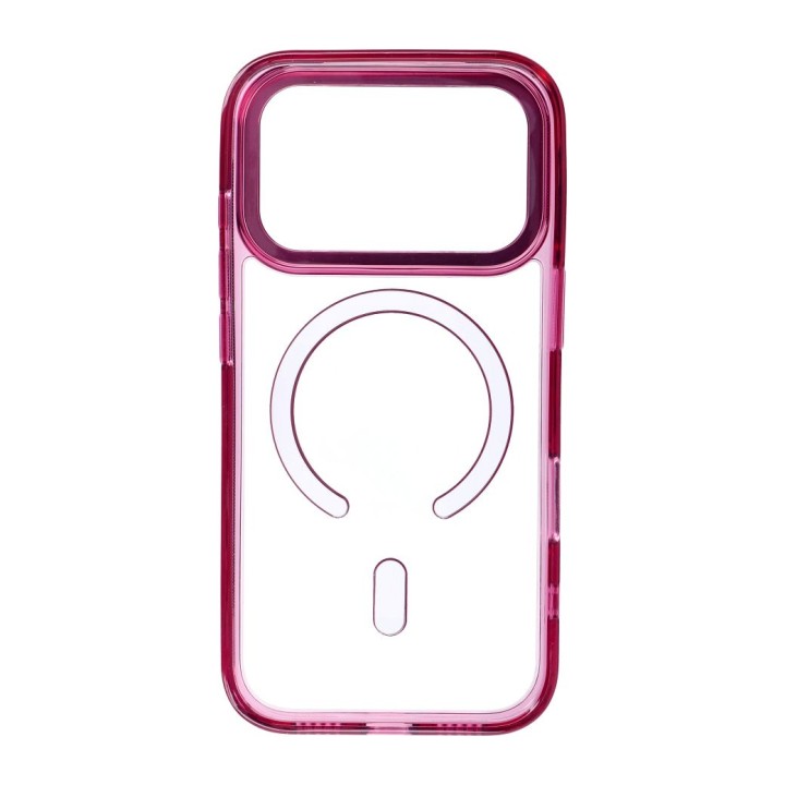 Etui na iPhone 18 Pro / 17 Pro Frame Clear Hybrid Mag Cover zgodny z MagSafe burgundowy