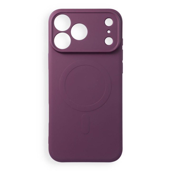 Чехол для iPhone 18 Pro Max / 17 Pro Max Silicone Mag Cover совместимый с MagSafe (camera protection) бордовый