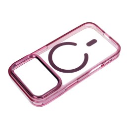 Case for iPhone 18 Pro Max / 17 Pro Max Frame Clear Hybrid Mag Cover MagSafe compatible burgundy