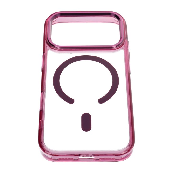 Case for iPhone 18 Pro Max / 17 Pro Max Frame Clear Hybrid Mag Cover MagSafe compatible burgundy